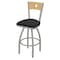 Holland Bar Stool Co 30" Swivel Counter Stool, Nickel Finish, Nat Back, Graph Coal Seat 83030ANNatMplB018 - alternate 1